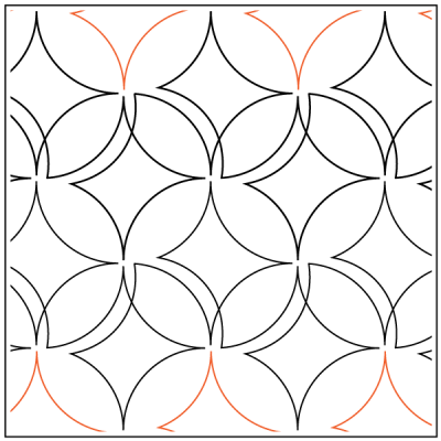 Quilting Service Pantograph : Easy Orange Peel (3")