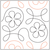 Quilting Service Pantograph : Ginger Flower (9" Vertical Repeat)