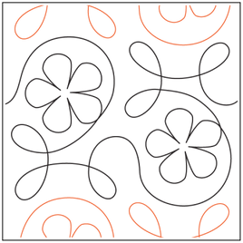 Quilting Service Pantograph : Ginger Flower (9" Vertical Repeat)