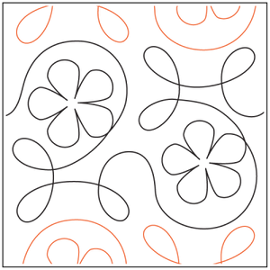 Quilting Service Pantograph : Ginger Flower (9" Vertical Repeat)