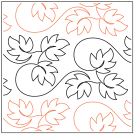 Quilting Service Pantograph : Loose Leaf (6.5" Vertical Repeat)