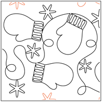 Quilting Service Pantograph : Mittens and Snowflakes (13.25" Vertical Repeat)