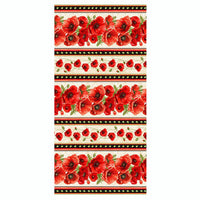 Timeless Treasures : Poppy Passion Stripe
