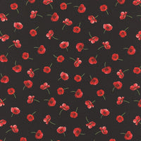 Timeless Treasures : Poppy Passion Tossed Black