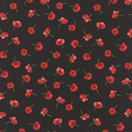 Timeless Treasures : Poppy Passion Tossed Black
