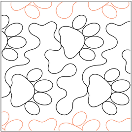 Quilting Service Pantograph : Puppy Paws (9" Vertical Repeat)