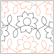 Quilting Service Pantograph : Simple Sunflower (6" Vertical Repeat)