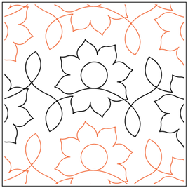 Quilting Service Pantograph : Simple Sunflower (6" Vertical Repeat)