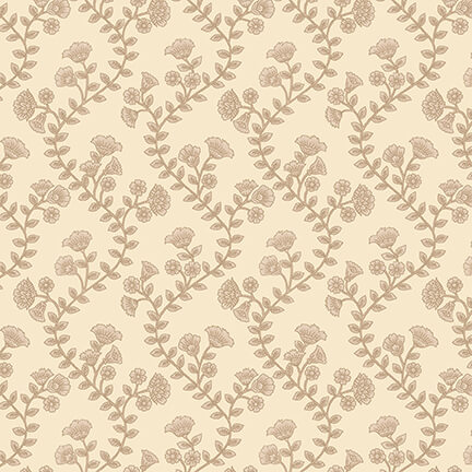 Ashton  : Wavy Floral Stripe Ivory 1676-41