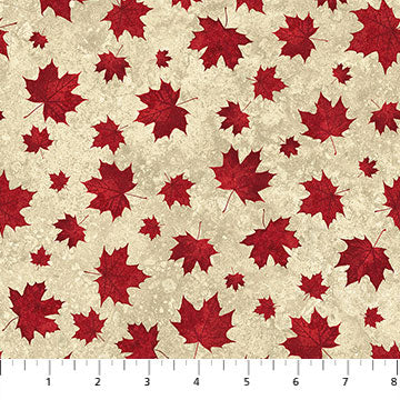 Stonehenge Oh Canada Red Leaves Cream 24269-14