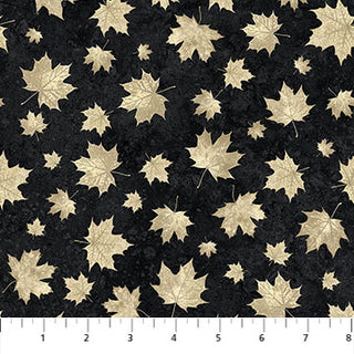 Stonehenge Oh Canada Cream Leaves Black 24269-99