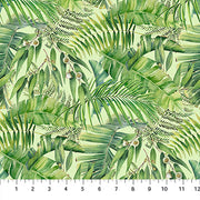 Flamingo Bay  : 24295-72 Palm Leaves on Green