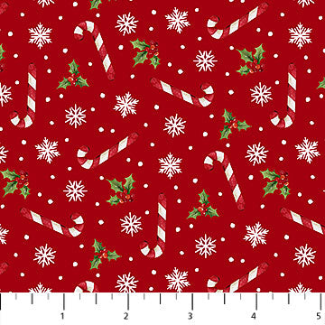 Santa's Tree Farm : 24734-24 Candy Canes on Red