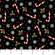 Santa's Tree Farm : 24734-99 Candy Canes on Black