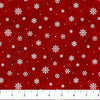 Golden Christmas : Snowflakes on Red 25301-24