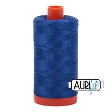 Aurifil 50wt Cotton Mako  2735 Bright Blue - 1300m large spool