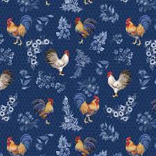 Home to Roost  : Roosters on Blue 39710-415