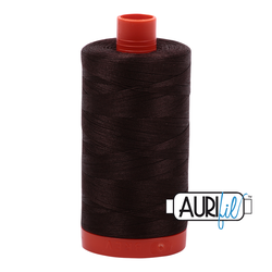 Aurifil 50wt Cotton Mako 5024 Dark Brown - 1300m large spool