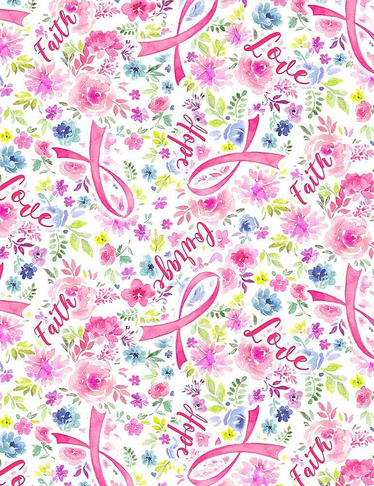 Pink Ribbon Breast Cancer : Pink Ribbon Floral C7197