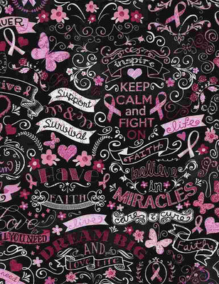 Pink Ribbon Breast Cancer :  Chalkboard C3999
