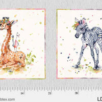 Little Darlings Safari : Large Blocks Panel Giraffe/Zebra