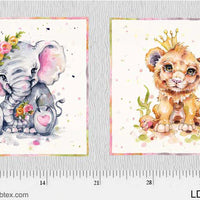 Little Darlings Safari : Large Blocks Panel Elephant/Lion