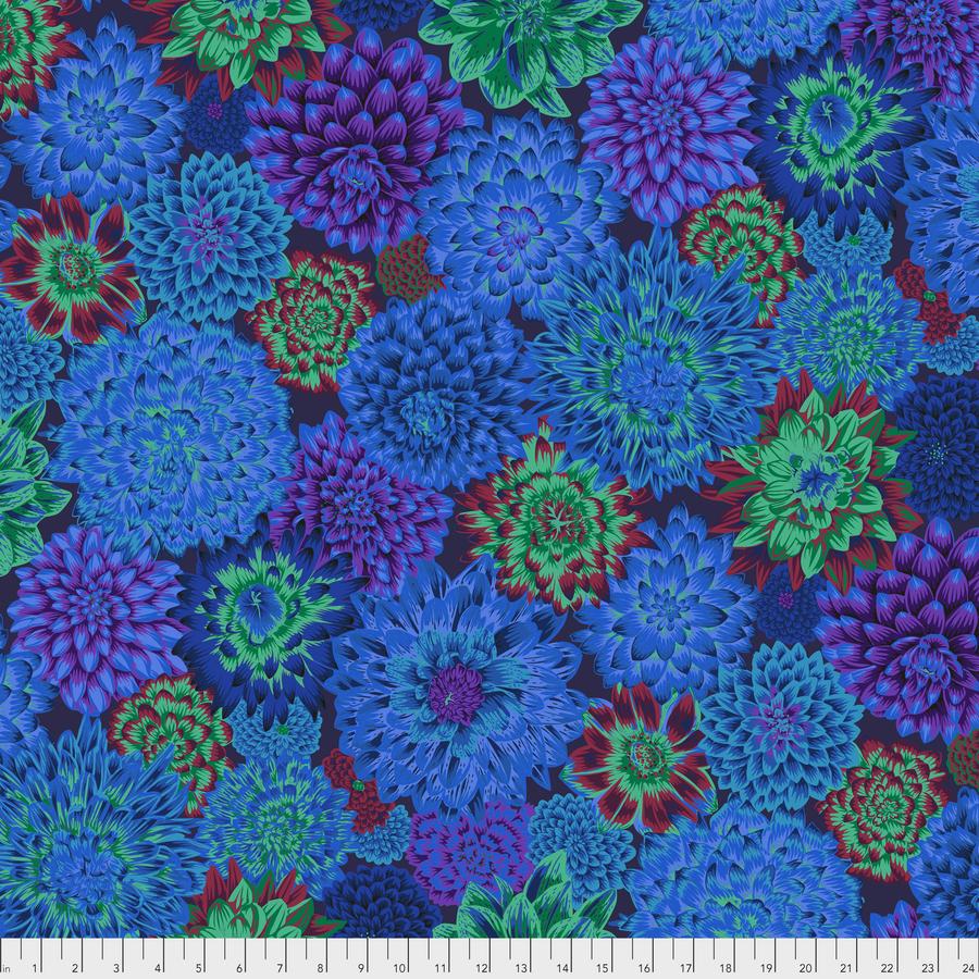 Kaffe Fassett : Dancing Dahlias Blue PWPJ101.BLUE