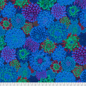 Kaffe Fassett : Dancing Dahlias Blue PWPJ101.BLUE