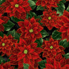 Holiday Wishes  : Poinsettias Black-Gold 7766-4
