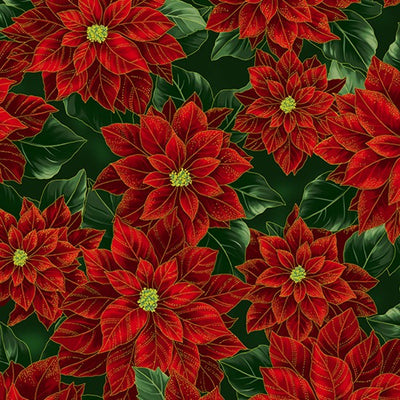 Holiday Wishes  : Poinsettias Hunter-Gold 7766-60