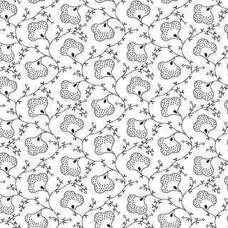White Tone on Tone : Scroll Flower RA12-802W