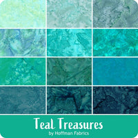 Hoffman Bali Watercolor FQ : Teal Treasure